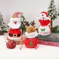 thumbnail image 3 of 3pcs Christmas Decorations Candy Bag Knit Dolls Fabric Gift Bags Party Favor, 3 of 5
