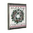thumbnail image 3 of Stupell Industries Merry Christmas Tartan Wreath Graphic Art Luster Gray Floating Framed Canvas Print Wall Art, Design by Elizabeth Tyndall, 3 of 6
