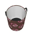 thumbnail image 4 of YFYANG Waterproof Laundry Hamper, Brown Love Design Laundry Basket Oxford Fabric with Handle Foldable, S, 4 of 8