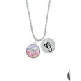 thumbnail image 2 of Delight Jewelry Silvertone Domed Multi Color PA Silvertone Script Initial Disc - G - Charm Necklace, 20"+3", 2 of 4