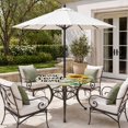 thumbnail image 2 of Round Outdoor Tablecloth with Umbrella Hole and Zipper, Spring Sunflowers Tablecloth with Elastic Waterproof, Bee Beige Farm Country Rustic Patio Table Covers for 36" - 44" Picnic Pool Tables, 2 of 9
