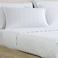 thumbnail image 4 of Noble Tencel 3 PC Queen Coverlet Set Silver Rivebrook Home Noble Tencel Collection White - Queen - 3 Piece, 4 of 5