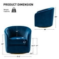 14 Karat Home Velvet Swivel Barrel Chair Set of 2 Wood Frame with Metal