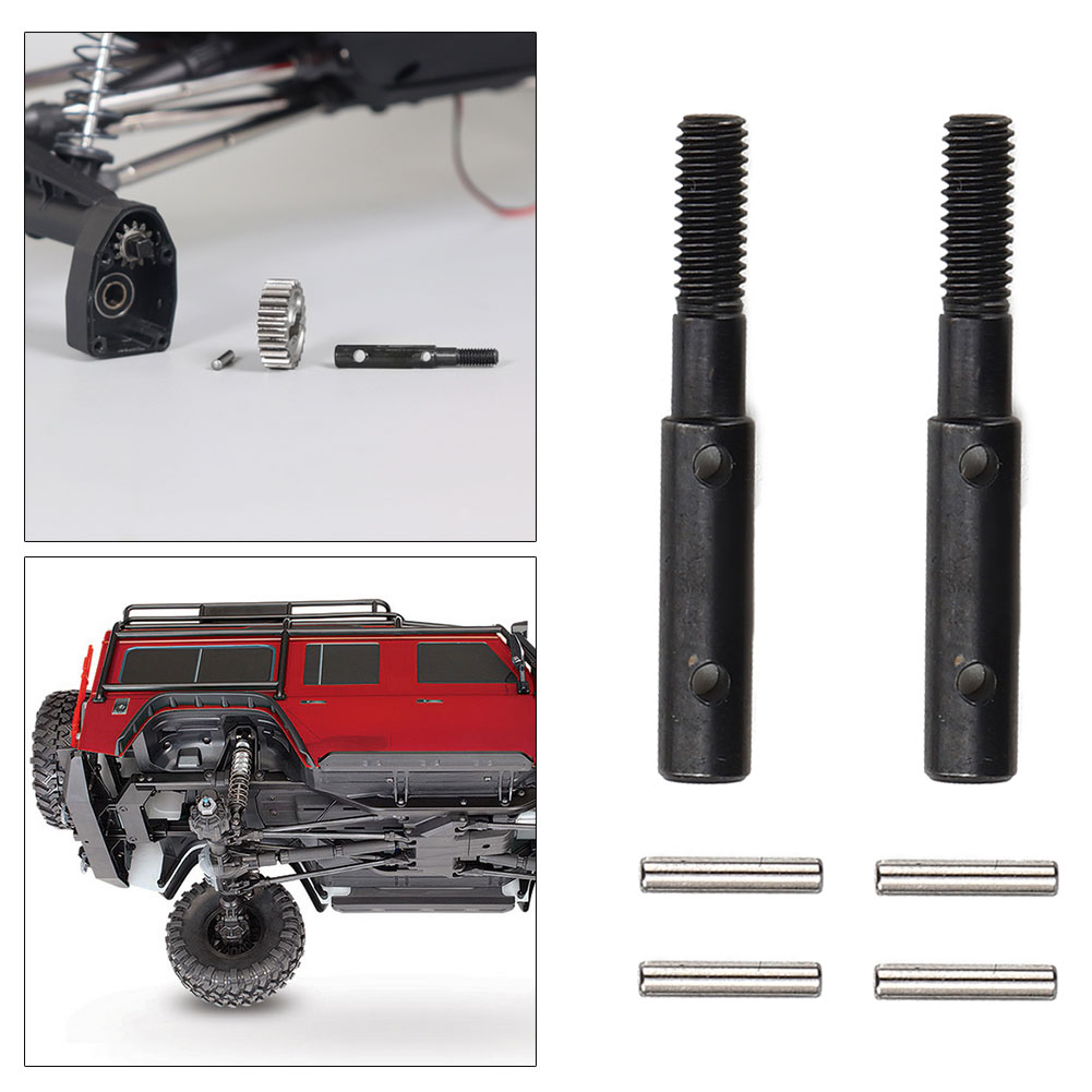 2Pcs Wear‑Resistant Steel 1:10 Scale Remote Control Crawler Car Front Rear Portal Stub Axle Shaft RC Upgrade Parts Fit for Axial Capra SCX10 III AX103007 1//10 RC Toy Car RC Axle Shaft