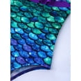 thumbnail image 6 of Dpois Mermaid Scales Swimsuit, Size 6, Purple & Green Fish Scales (Girl's), 6 of 7