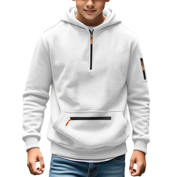 EnJoCho Boys Kids Quarter Zip Sweatshirts Half Zip Pullover Long Sleeve Shirt Outdoor Winter Jacket Fleec𝖾 Hoodie Top Ages 3-14 Years