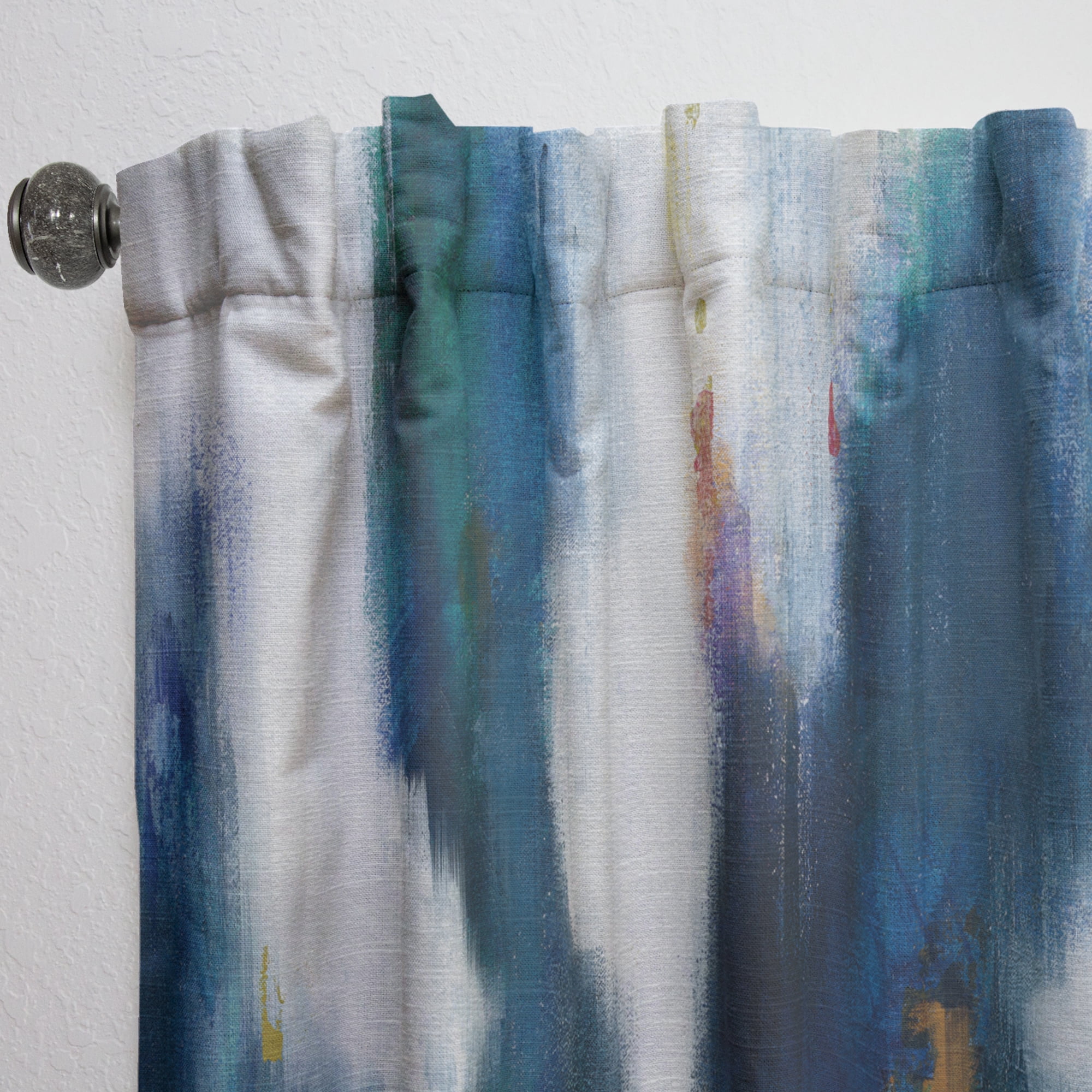 Designart 'Fractal Blue Glam Texture I' Contemporary Curtain Panel