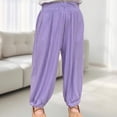 thumbnail image 3 of XinLfly Kids' Breathable Quick Dry Ice Silk Pants,Unisex Loose Anti-Mosquito, Sun Protection, Elastic Waist, Cuffed Ankles,Purple,18-24M, 3 of 6