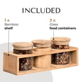 thumbnail image 3 of JS Gourmet 3 Pcs Glass Food Storage Container Jars with Airtight Lids and Bamboo Shelf, 3 of 8