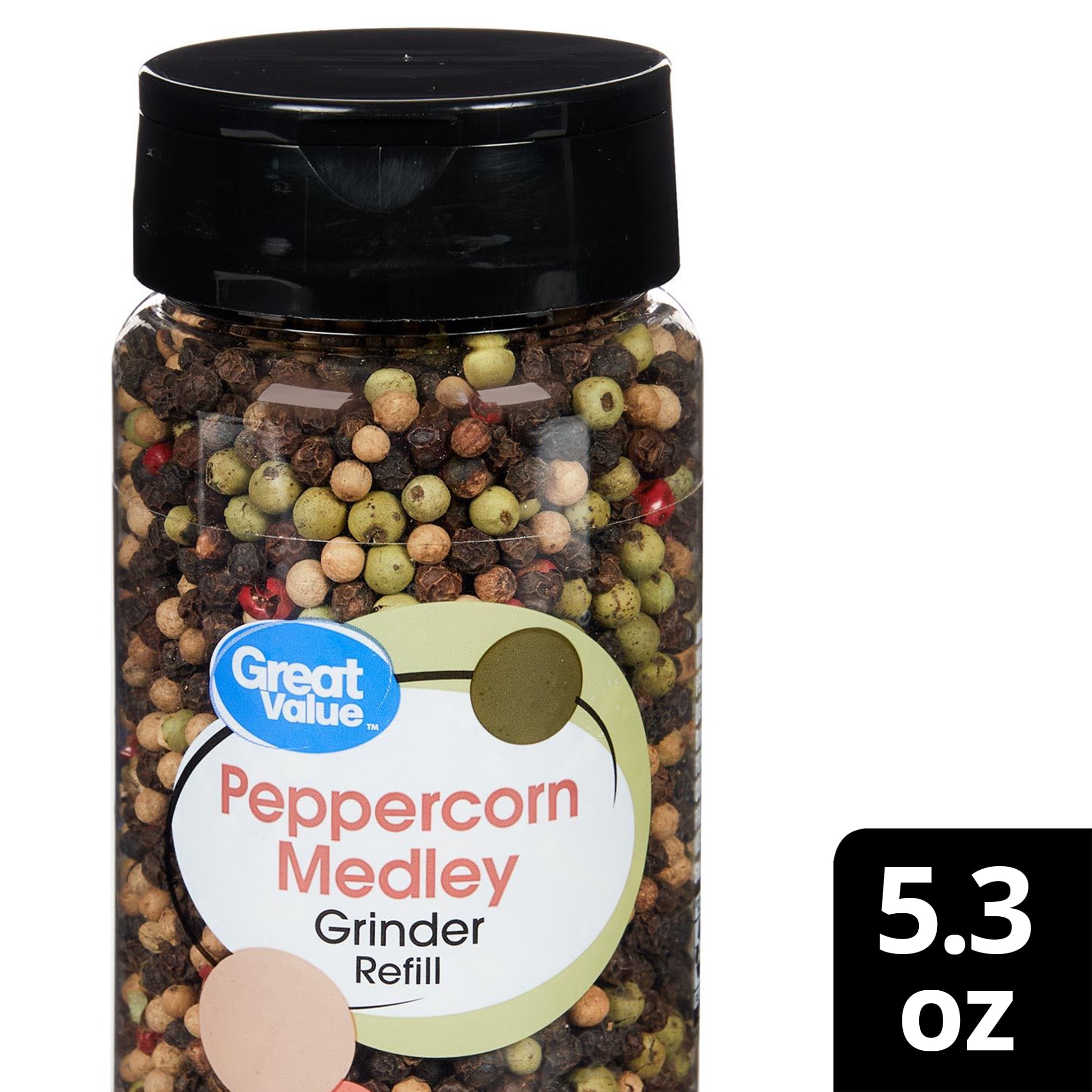 Great Value Peppercorn Medley Grinder Refill, 5.3 oz