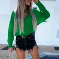 thumbnail image 5 of SHOPESSA Womens Tops Plus Size Long Sleeve Workout Shirts Casual Solid Turn-down Collar Cardigan Buttons Blouse Tops, 5 of 9