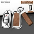 thumbnail image 5 of For Nissan B 3 buttons key case Key Shell Protector Bag with Keychain Auto Accessories Zinc alloy+leather Car Key Case Cover, 5 of 15