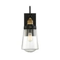 thumbnail image 3 of Macauley 1-Light Outdoor Wall Lantern in Vintage Black with Warm Brass, 3 of 5