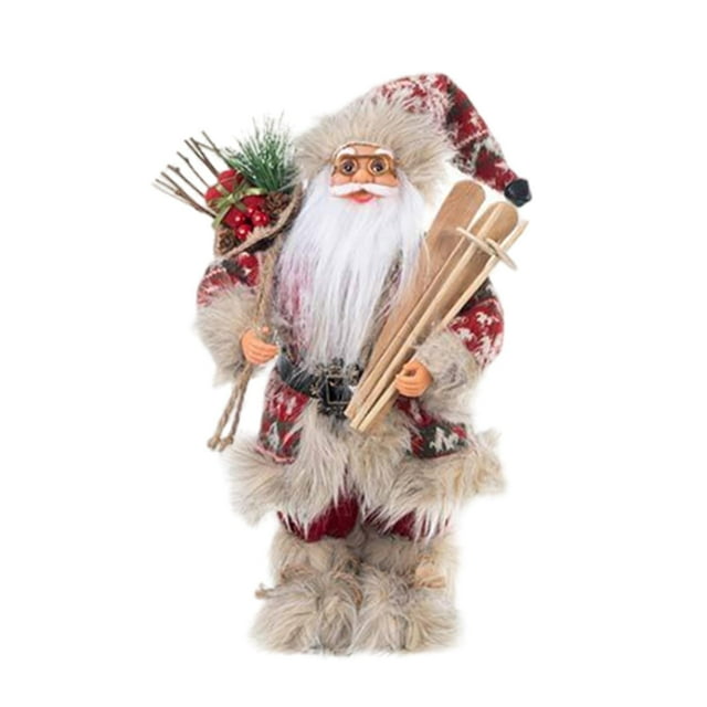 Figura de Papá Noel de pie, figura navideña para dormitorio, festival, cumpleaños 30 cm x 15 cm