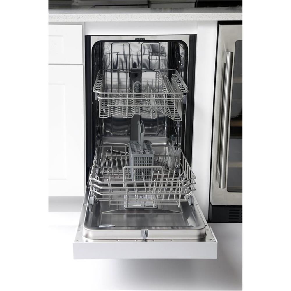 Pemberly Row 18" Stainless Steel Front Control Dishwashers in Silver