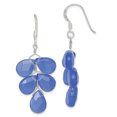 thumbnail image 1 of 925 Sterling Silver Blue Quartz Crystals Earrings Drop Dangle, 1 of 6
