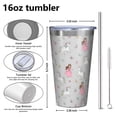 thumbnail image 4 of 16oz Tumblers Princess Unicorn Butterfly Pattern Stainless Steel Vacuum Insulated Double Wall Travel Tumbler Cups Mug with Lid and Straw,Cleaning Brush for Coffee,Tea, 4 of 4