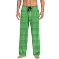 thumbnail image 4 of snilers Mens Pajama Pants Drawstring Elastic Waist Plaid Pants Soft Comfy Lounge Trousers Straight Leg Sweatpants with Pockets, 4 of 6