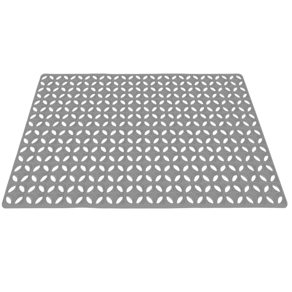 WRITWAA Grey Tub Mat with Suction Cups Non Slip Shower Mat for Bathroom Safety