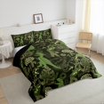 thumbnail image 3 of Manfei Green Dinosaur 3 Pieces Queen Comforter Set,Tree Leaves Bedding Sets,Jungle Animal Bedding Comforter Set,Super Cozy Wildlife Room Decoration,Reversible, 3 of 8