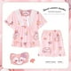 thumbnail image 4 of Conjunto de pijama con estampado de dibujos animados para niños y adultos, camisa de manga corta con lazo, Camiseta con estampado de My Melody Kuromi, ropa de verano para el hogar, 4 of 4