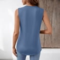 thumbnail image 5 of Women's Pleated Tank Tops Dressy Casual Summer Blouses Business Shirts V Neck Sleeveless Tunic Tops,Royal Blue ,S, 5 of 8