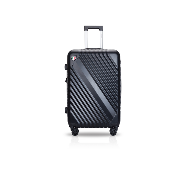 TUCCI Italy Pendenza 24" Fashion Spinner Wheel Luggage Suitcase Black
