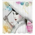 thumbnail image 3 of Ambesonne Girl Shower Curtain, Lady Splash Style, 69"Wx75"L, Multicolor, 3 of 3