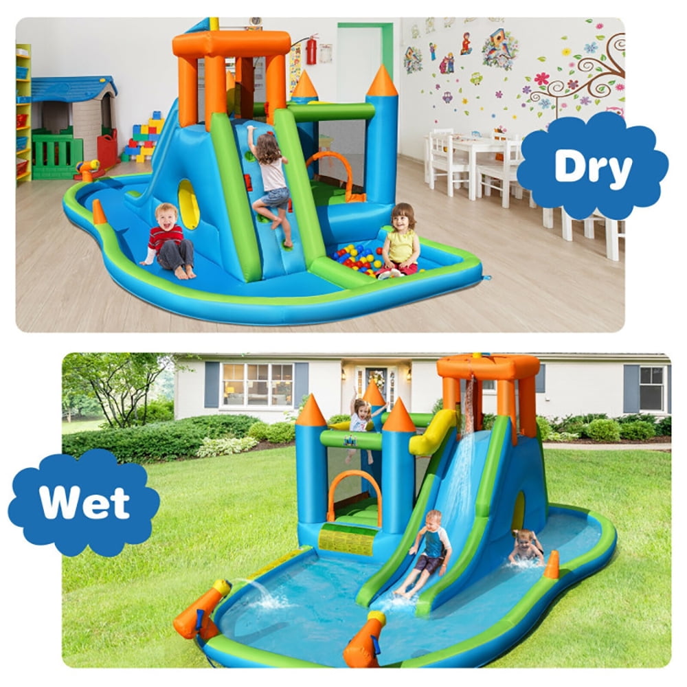 Aimee Lii Inflatable Water Slide Kids Bounce House Splash Water Pool with 735W Blower, Kids Bounce House Water Slide
