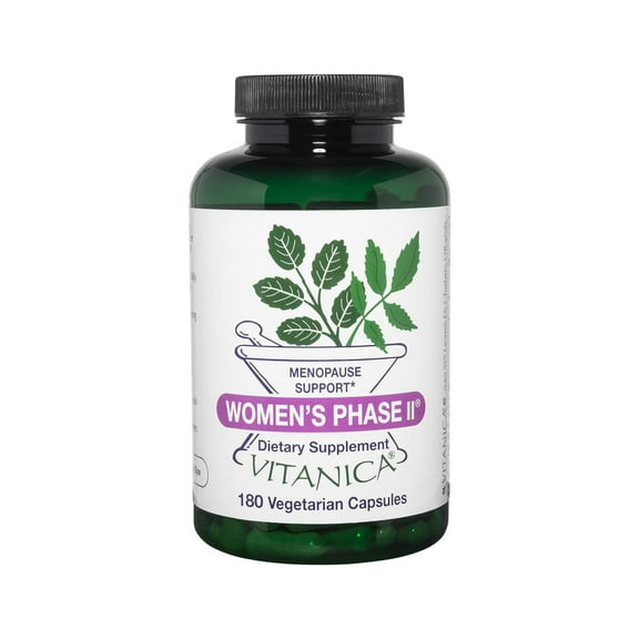 Vitanica Women's Phase II, Menopause Support, Vegan, 180 Capsules