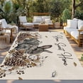 thumbnail image 2 of Rabbits Pine Cone Outdoor Rug for Patio/Deck/Porch, Non-Slip Large Area Rug 4 x 6 Ft, Sweet Home Texture Rustic Leaf Retro Beige Indoor Outdoor Rugs Washable Area Rugs, Camping Rug Carpet Runner, 2 of 8