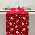 thumbnail image 6 of Costeam Christmas Tablecloth - Festive Xmas Red with Gold Stars - 100% Cotton Tablecover - Decorative Holiday Décor - Reusable Party Dining Table Cloth - Rectangular, 6 of 6