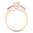 thumbnail image 4 of 2.5 ct Oval Cut Natural Morganite Three-Stone Engagement Ring for Women in 18K Rose Gold, 4 of 5