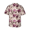 thumbnail image 3 of Picia Rose Flowers Gentle Cotton Regular Fit Short Sleeve Casual Hawaiian Shirt for Men-Small, 3 of 9