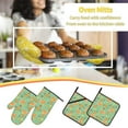 thumbnail image 5 of Honeii Cute Shiba And Pumpkins Pattern Oven Mitts and Pot Holders, Silicone Oven Gloves,500 F Heat Resistant Oven Mitts Sets, 4PCS, 5 of 6