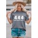 thumbnail image 4 of ABPHQTO Camiseta gris con estampado de letras 444 In Tune With The Universe para mujer, 4 of 5