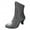 Gray, variant on Fesfesfes Womens Work Boots Solid Bandage Boots Round Toe Booties Midheel Boots Shoes 6(37)