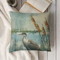 thumbnail image 3 of SHANXI Decorative Throw Pillow Covers Watercolor Blue Heron Square Linen Pillowcases Cushion Case for Couch Sofa 12x12in, 3 of 5
