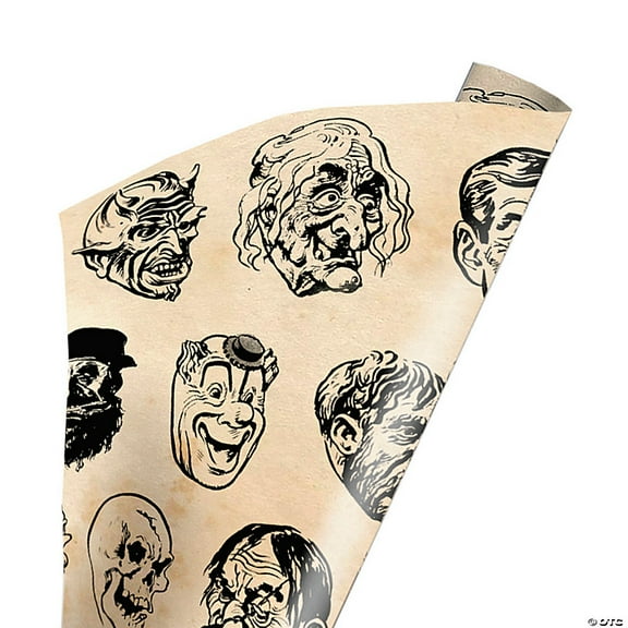 Trick or Treat Studios MASF107 Vintage Monster Masks Wrapping Paper
