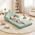 thumbnail image 2 of Costway Fold-out Kids Sofa 2-in-1 Convertible Toddler Couch & Lounger with Non-slip Base Green, 2 of 10