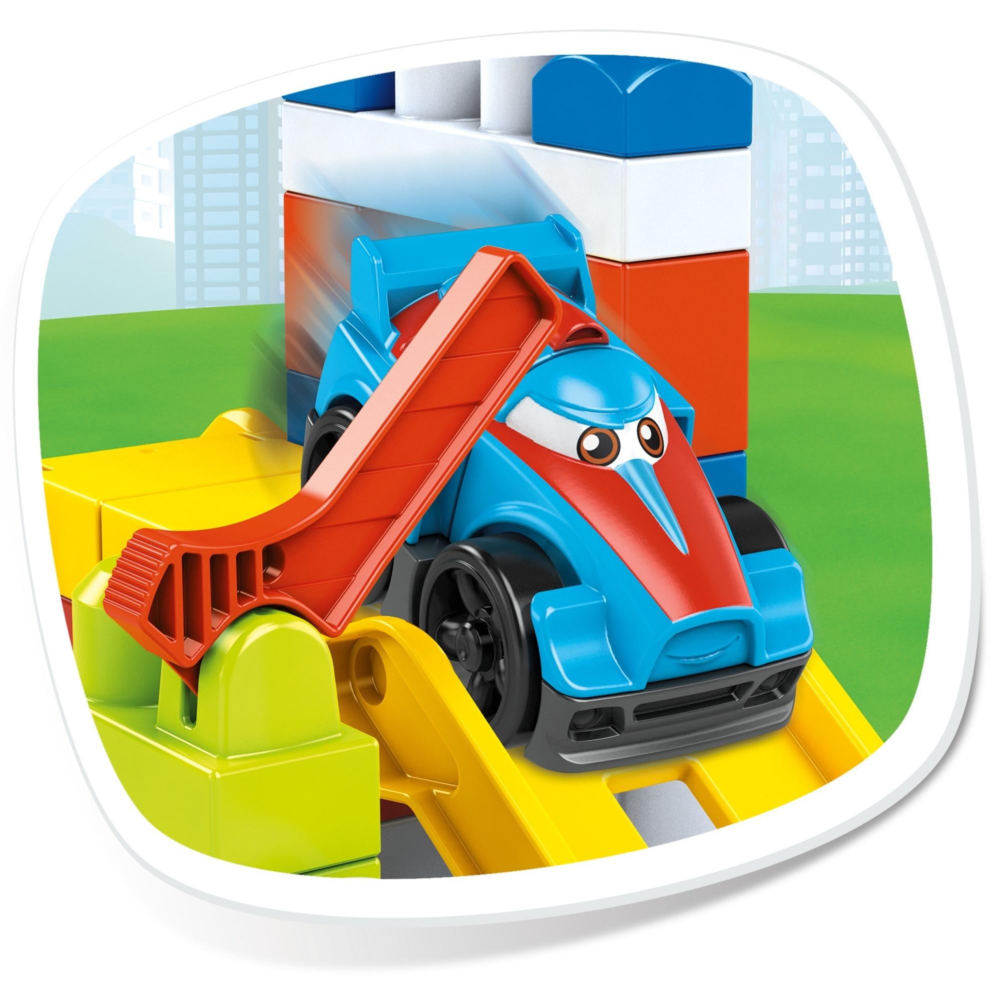 mega bloks race car garage building block set