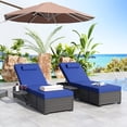 thumbnail image 2 of GAOMON Outdoor Chaise Lounge Chairs Set of 2, Patio Chaise Lounges, Patio Brown Rattan Reclining Chair with Thicken Cushion and Adjustable Backrest, Sunbathing Recliners for Outside Pool Patio, 2 of 7