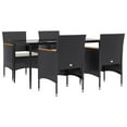thumbnail image 3 of vidaXL 5 Piece Patio Dining Set with Cushions Black, 3 of 10