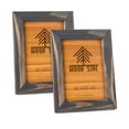 thumbnail image 5 of Rustic Wooden Picture Frames 4x6 - Set of 2-100% Natural Eco Solid Wood and High Definition Real Glass for Tabletop and Wall Mounting Photo Frame - Grey, 5 of 7