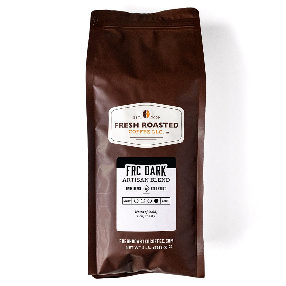 Fresh Roasted Coffee LLC, Dark Roast Blend, Whole Bean, 5 Pound Bag