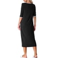 thumbnail image 3 of INSPIRE CHIC Women's Nightgown Lounge Long Dress Soft Nightshirt Sleepwear Pajamas with Pockets XS Black, 3 of 5