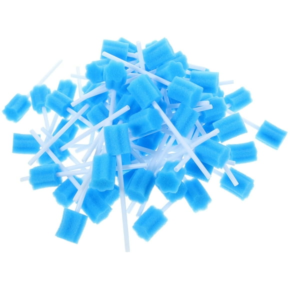 EeaseMX 100 esponjas desechables para el cuidado bucal, azules.