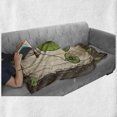 thumbnail image 6 of Kiwi Soft Flannel Fleece Throw Blanket, Abstract Retro Bike with Fruit Wheels in Antique Frame Illustration, Cozy Plush for Indoor and Outdoor Use, 60" x 80", Lime Green Beige, by Ambesonne, 6 of 6