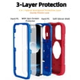 thumbnail image 2 of Rugged Case for iPhone 15 Pro Max Ring Holder Kickstand Cover with Screen Protective Film, Heavy Duty Triple-Layers Military Grade Hybrid Shockproof Drop Resistant Case, Red+Blue, 2 of 6