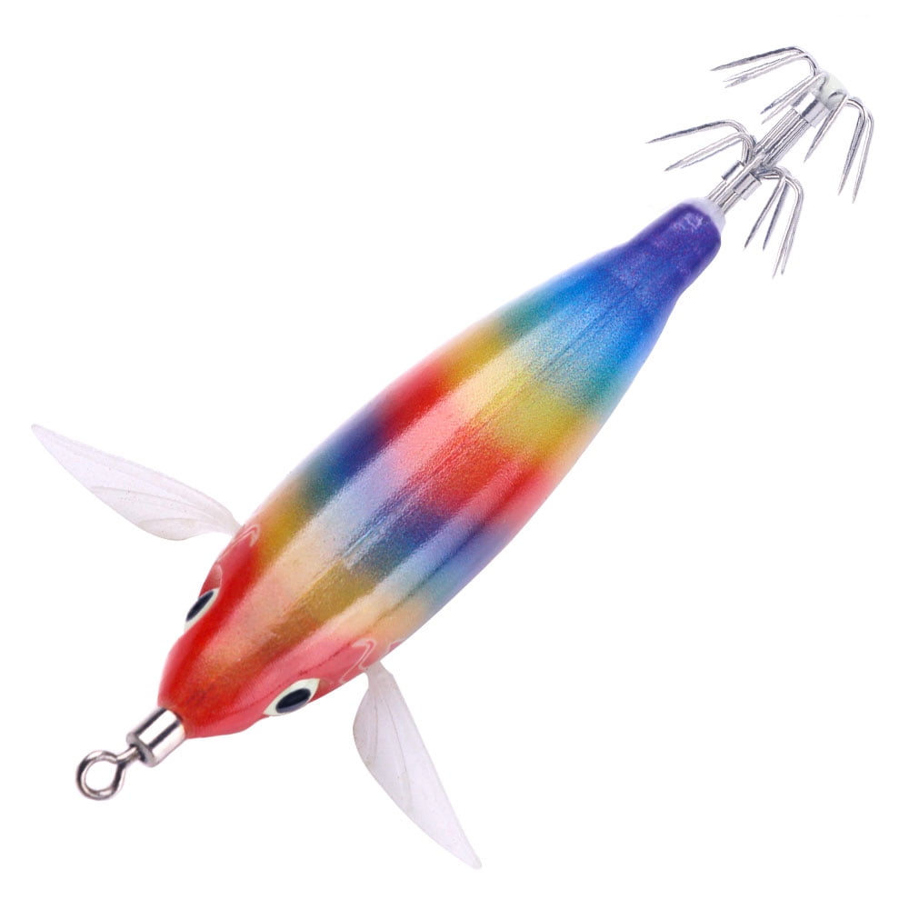 HENGJIA Squid Jig Shrimp Prawn Lures Luminous for Cuttlefish Octopus Fishing Lures 8PCS